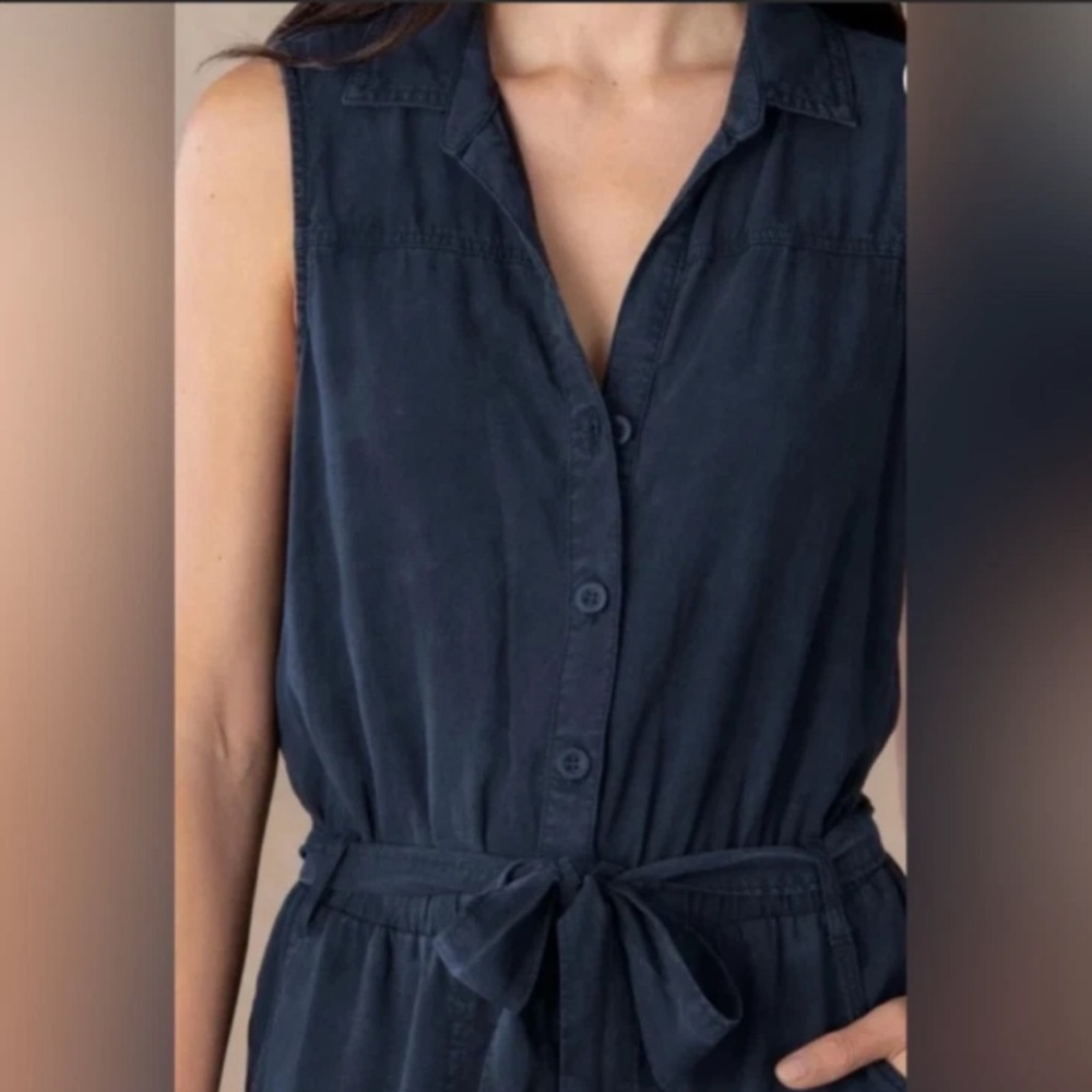 Cloth & Stone x Sundance Women's Odette Tencel Dark Blue Jumpsuit Medium New - Picture 4 of 8